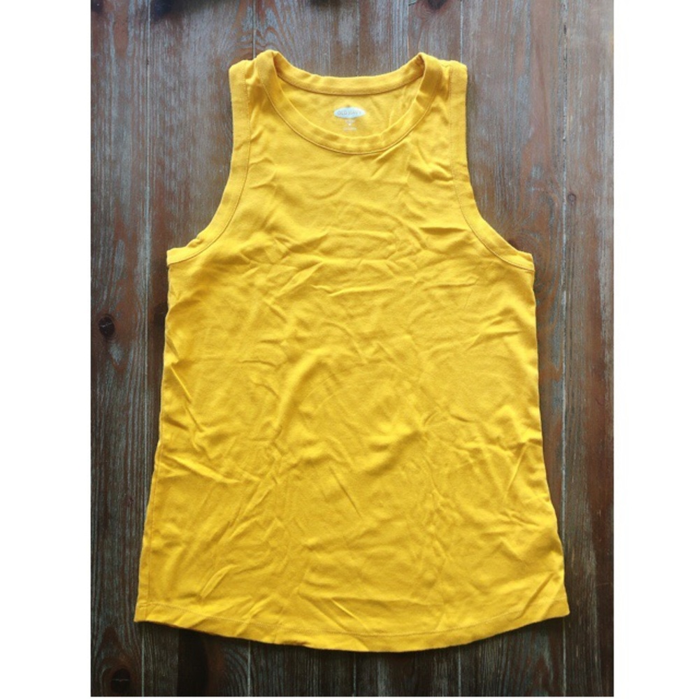 Old Navy Mustard/Marigold Slim Fit High Neck Tank